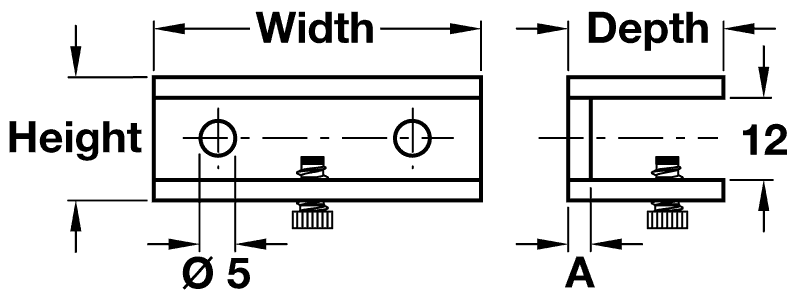 2 x Stainless Steel Shelf Brackets, 8-10mm Glass