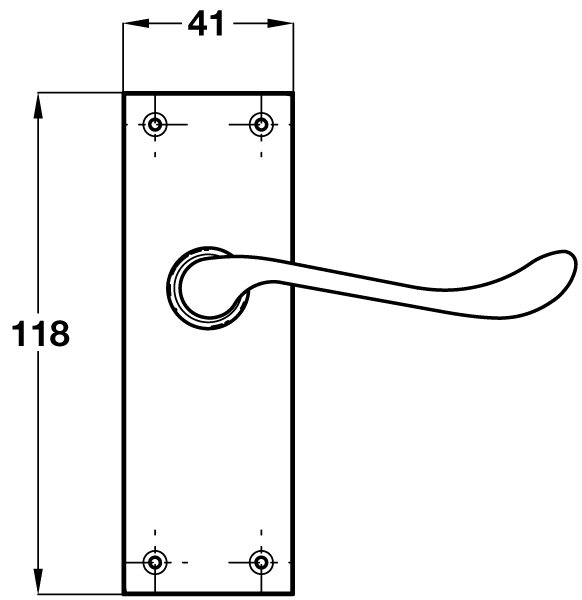 Polished Brass Victorian Scroll Door Handles - Latch Backplate