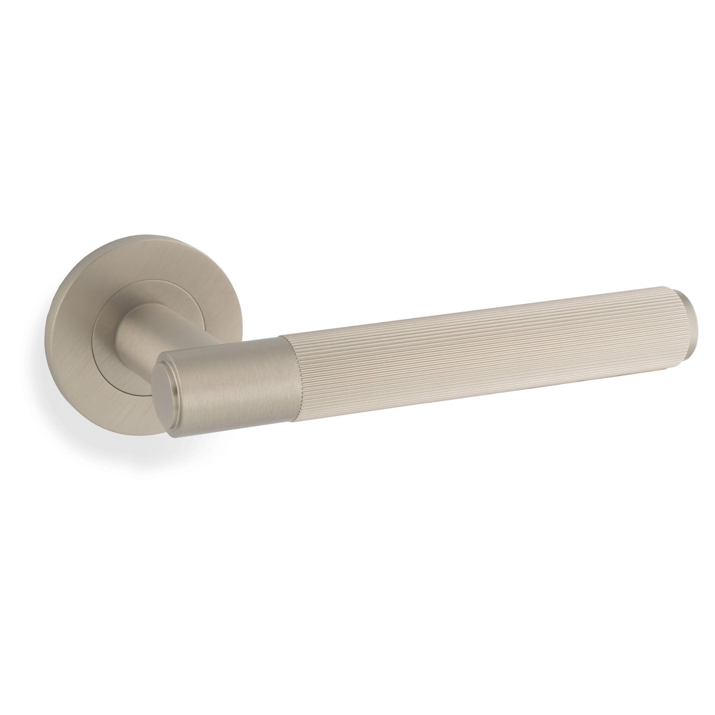 Spitfire Reeded Door Handles on Round Rose