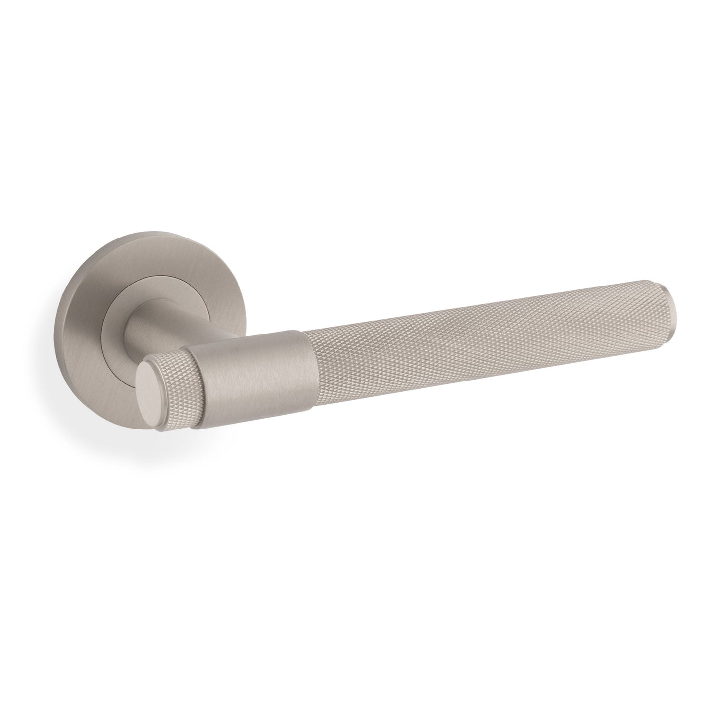 Kingston Knurled Door Handles On Round Rose