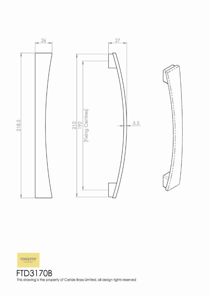 Valetta Satin Nickel Bow Cabinet Handle - 192mm Centres