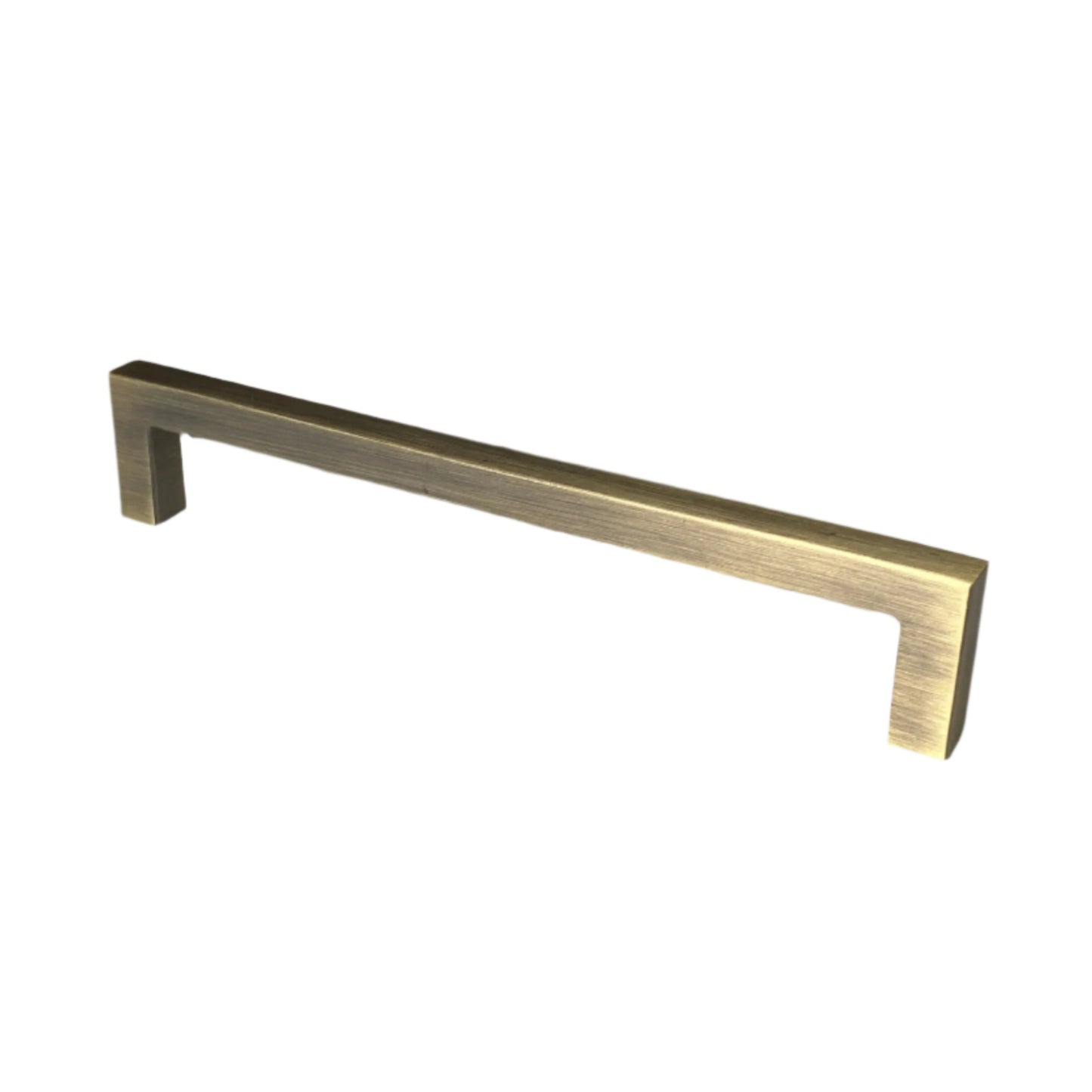 Antique Brass Square Cabinet Bar Handle - 160mm Centres