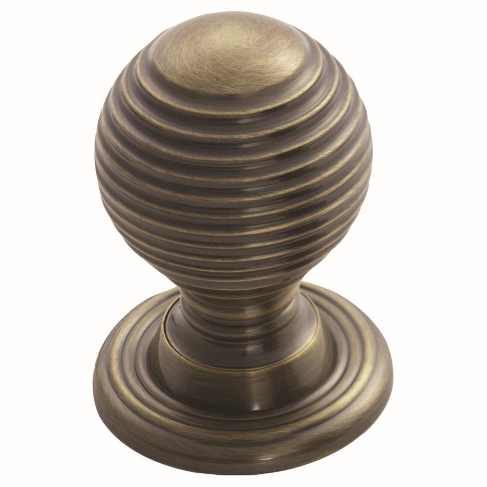 Queen Anne Florentine Bronze reeded knob - 35mm