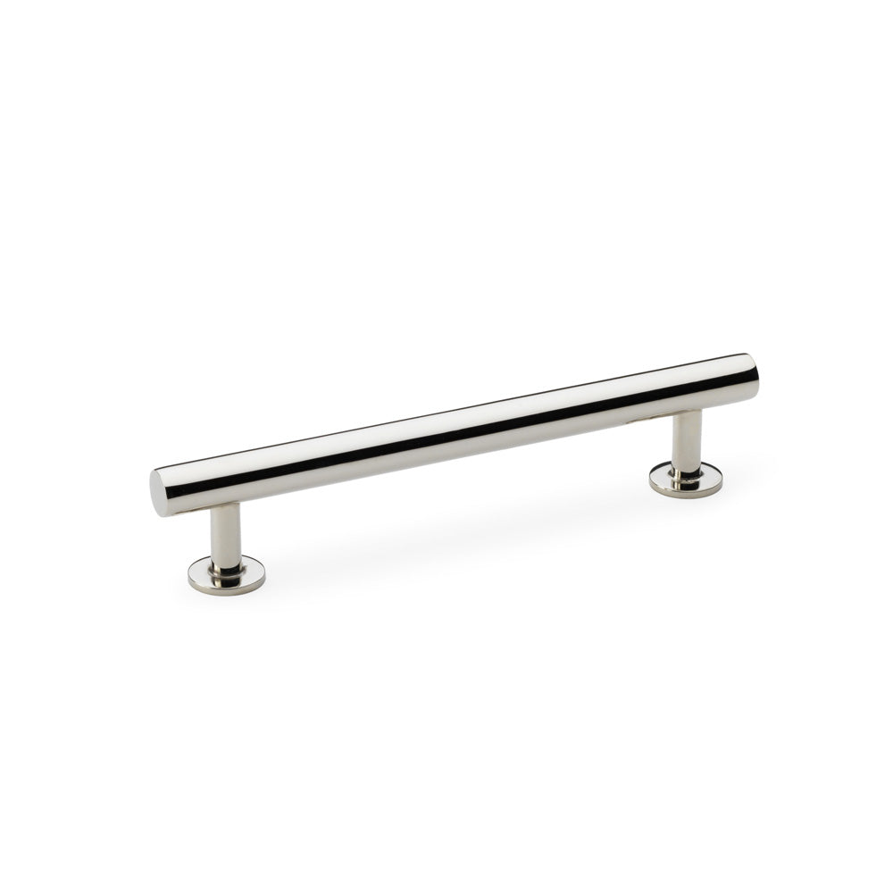 Round T-Bar Cabinet Pull Handle - Polished Nickel - Centres 128mm