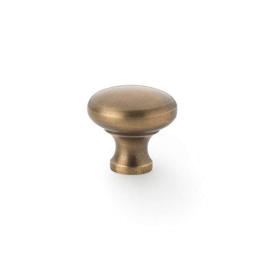Wade Round Cupboard Knob - Antique Brass - 32mm