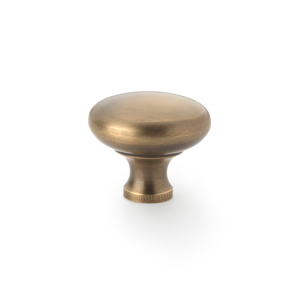 Wade Round Cupboard Knob - Antique Brass - 38mm