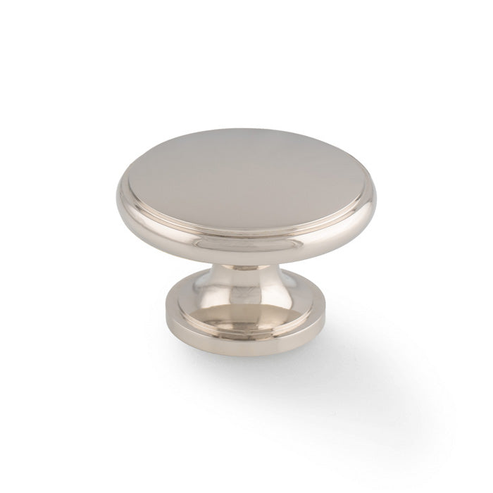 Cambridge Polished Nickel Round Cupboard Knob - 38mm