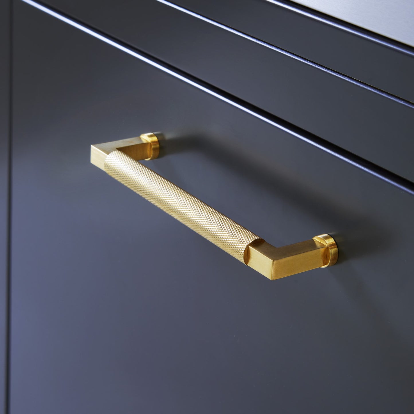 Camille Satin Brass PVD Knurled Cabinet Bar Handle - 160mm