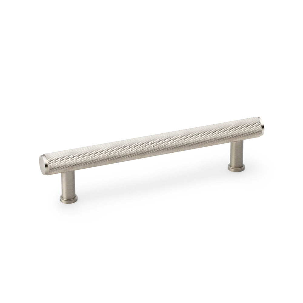 Crispin Satin Nickel Knurled T-bar Cupboard Pull Handle - 128mm Centres