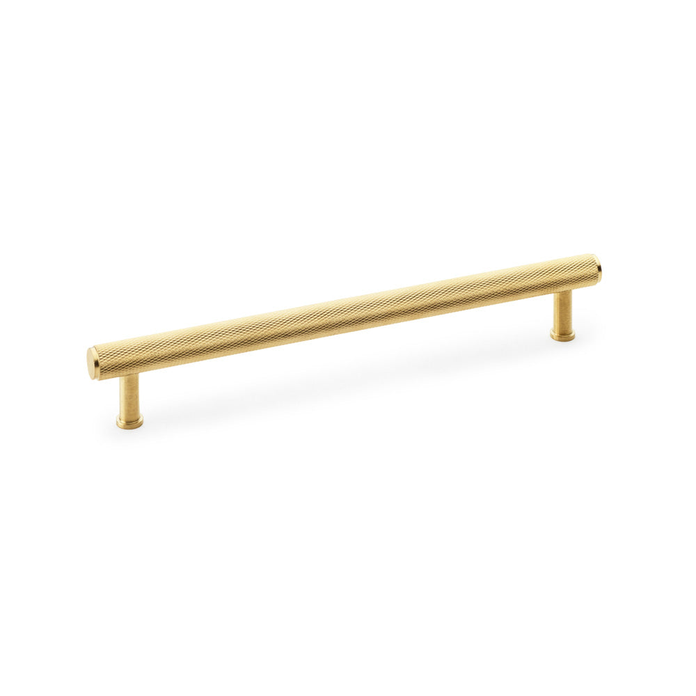 Crispin Satin Brass Knurled T-bar Cupboard Pull Handle - 224mm Centres