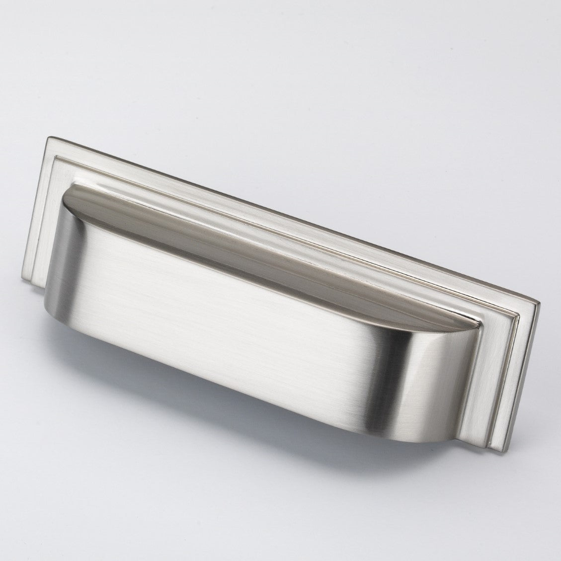 Keswick Brushed Satin Nickel Rectangular Cabinet Cup Handle - 96mm Centres