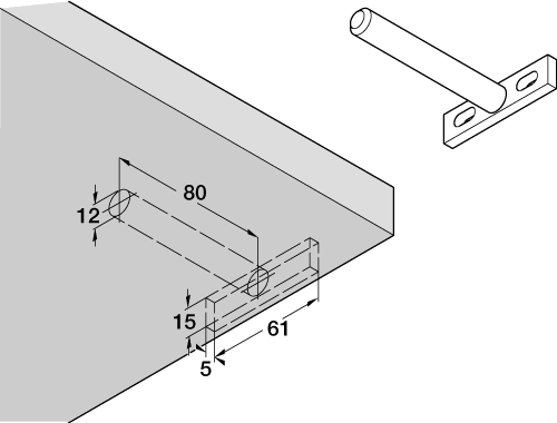 Floating Shelf Bracket - 85mm