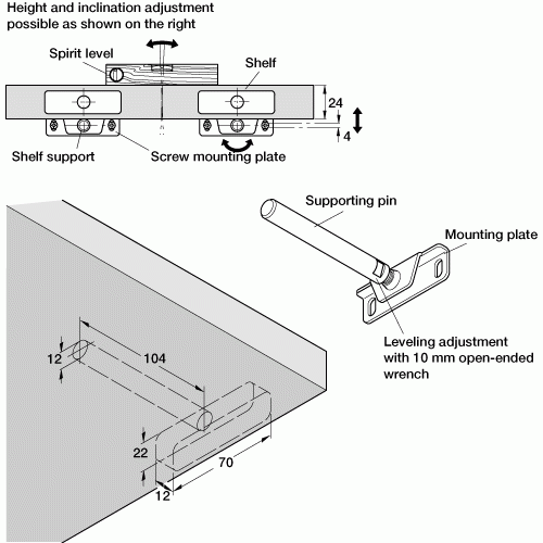 Floating Shelf Brackets - 112mm - Pack of 4
