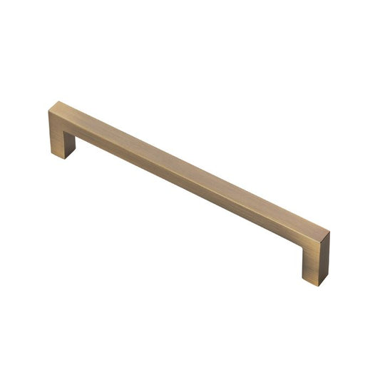 Antique Brass Square Cabinet Bar Handle - 320mm Centres