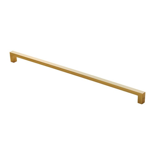 Satin Brass Square Cabinet Bar Handle - 160mm Centres