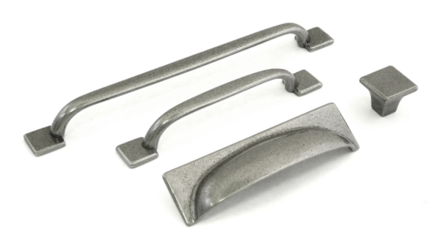 George Pewter Finish Square Cabinet Knob - 32mm