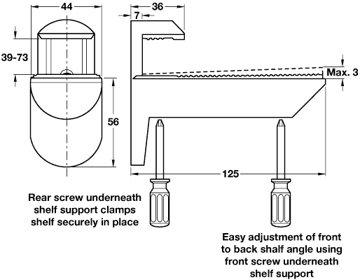 2 x Stainless Steel Shelf Brackets - 25kg Capacity