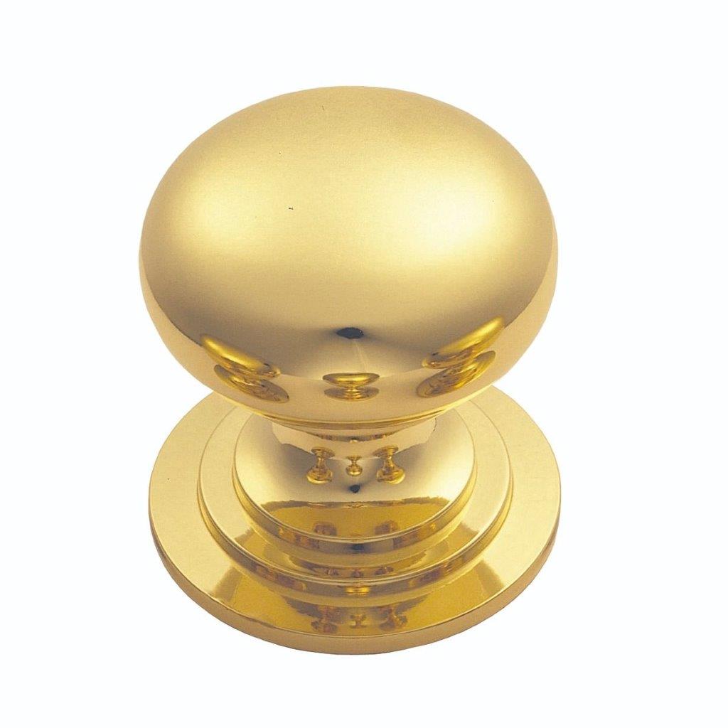 Polished Brass Victorian Cupboard Knob | 38mm