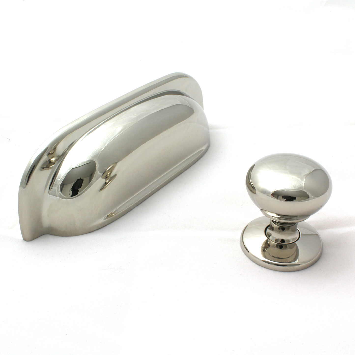 Polished Nickel Cup Handle | 96mm Centres