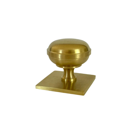 Satin Brass Kitchen Cabinet Knobs On Square Backplate