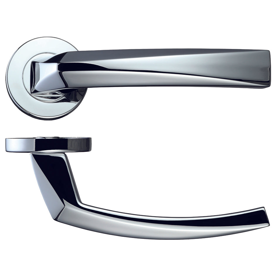 Hydra Door Handle on Rose Polished Chrome