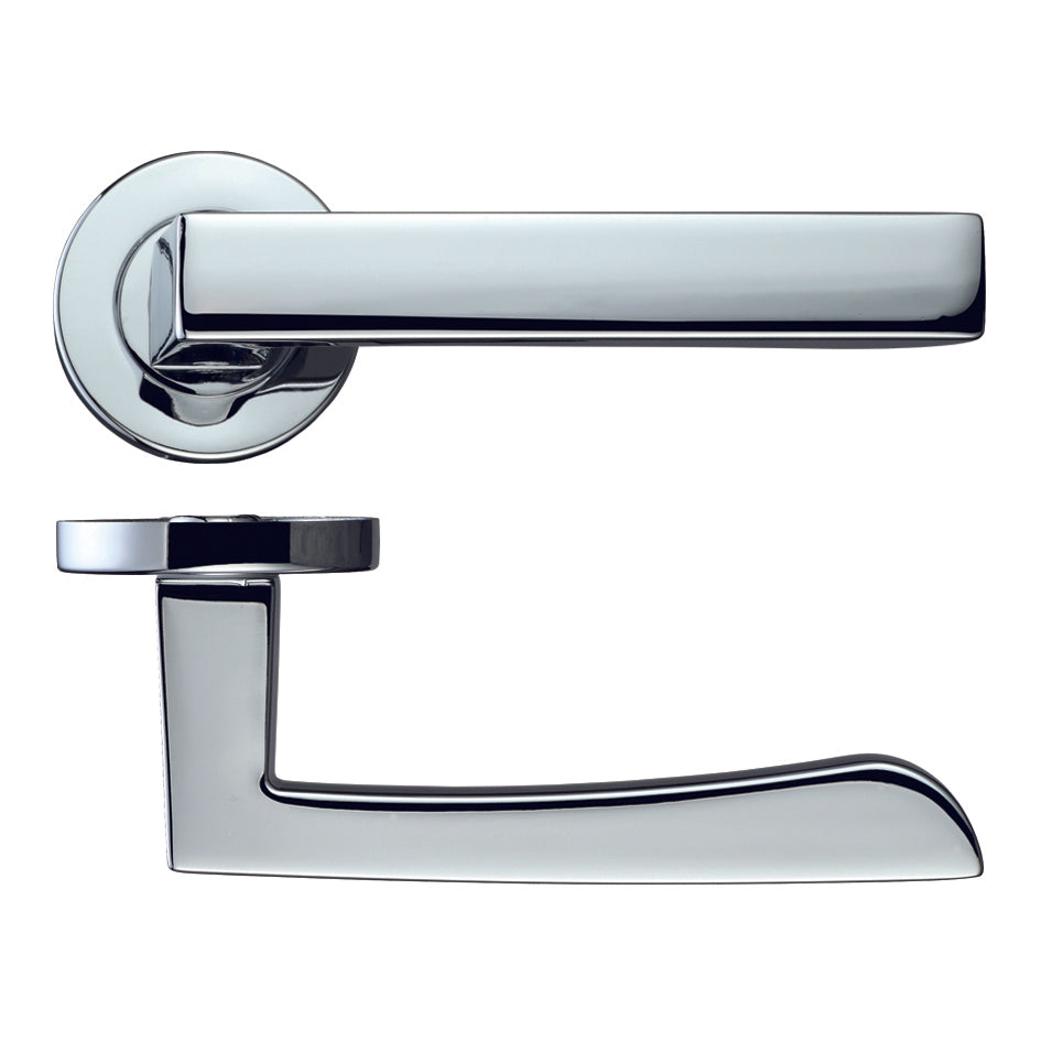 Mensa Polished Chrome Door Handles on Rose