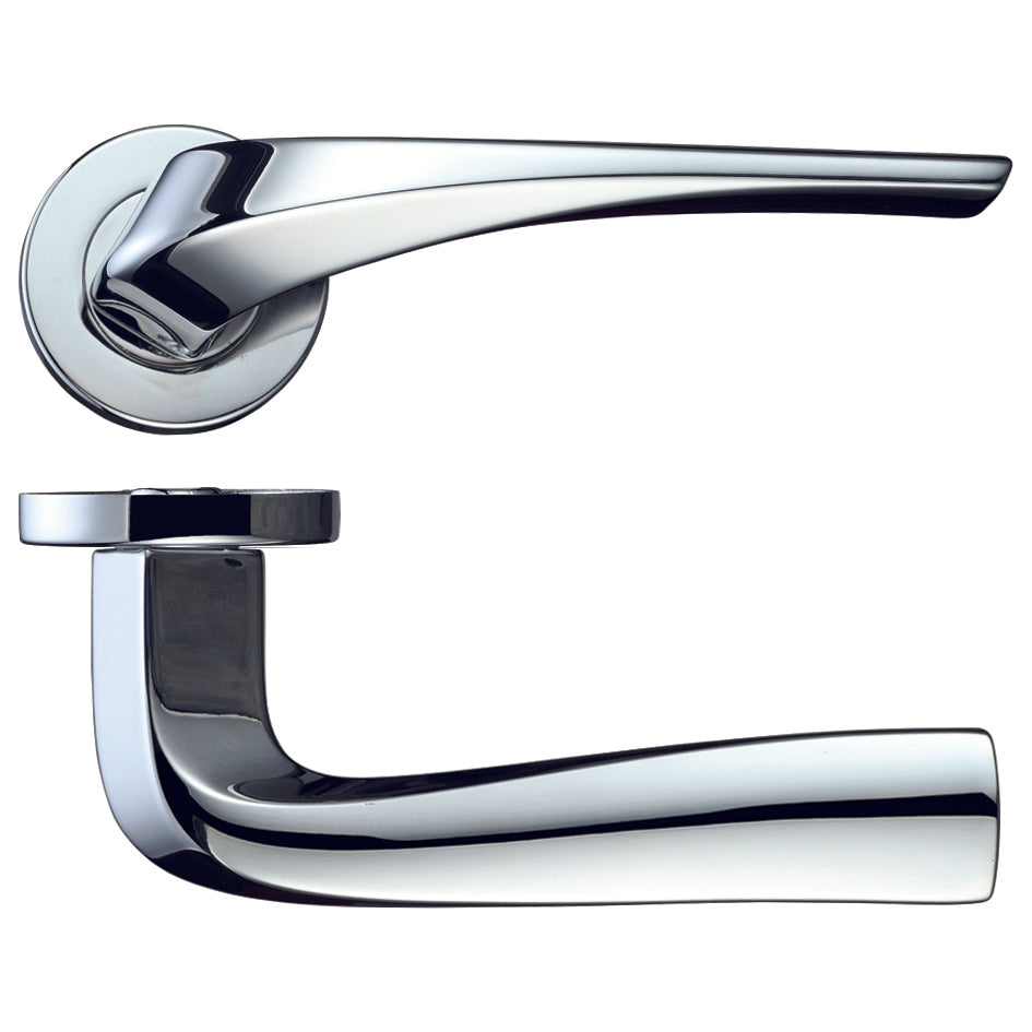 Aries Polished Chrome Door Handles on Rose
