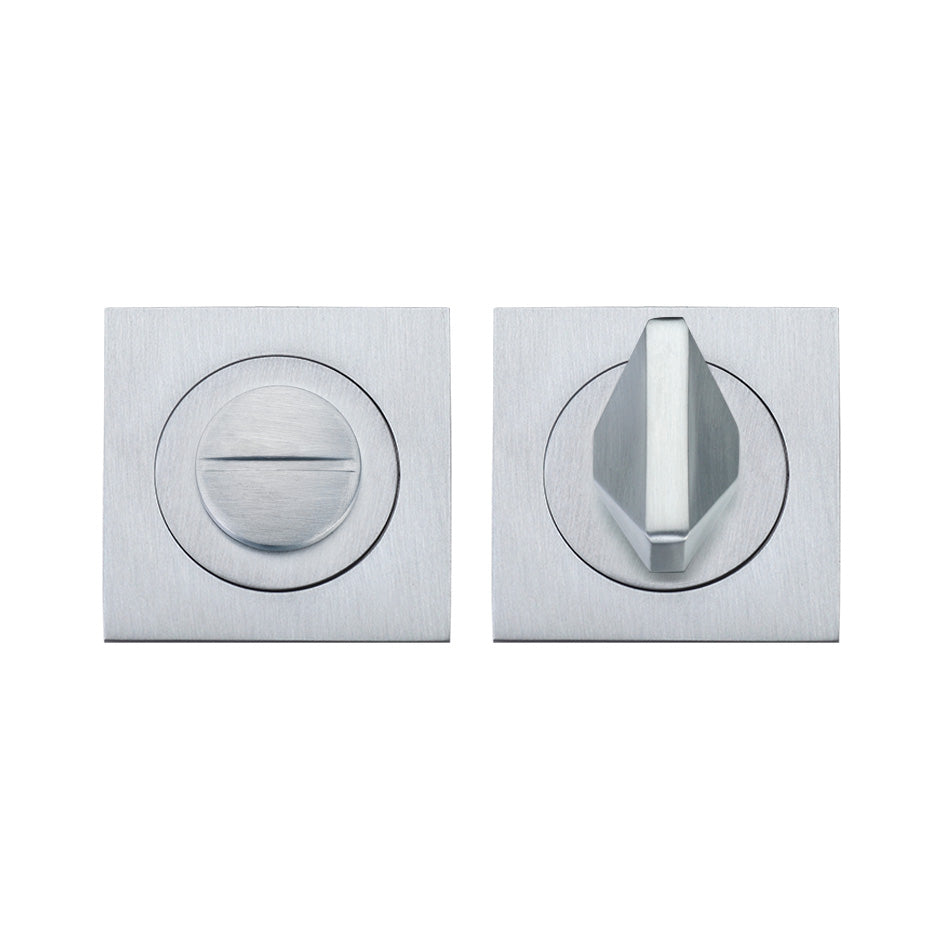 Square Bathroom/WC Turn & Release Satin Chrome