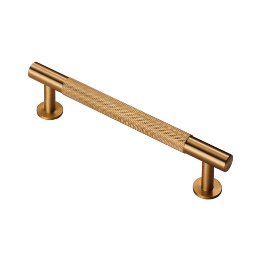 Satin Brass Knurled T Bar Cabinet Handle