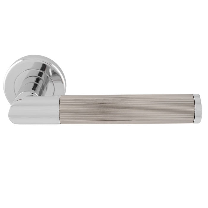 Trend Lines Reeded Door Handles On Round Rose
