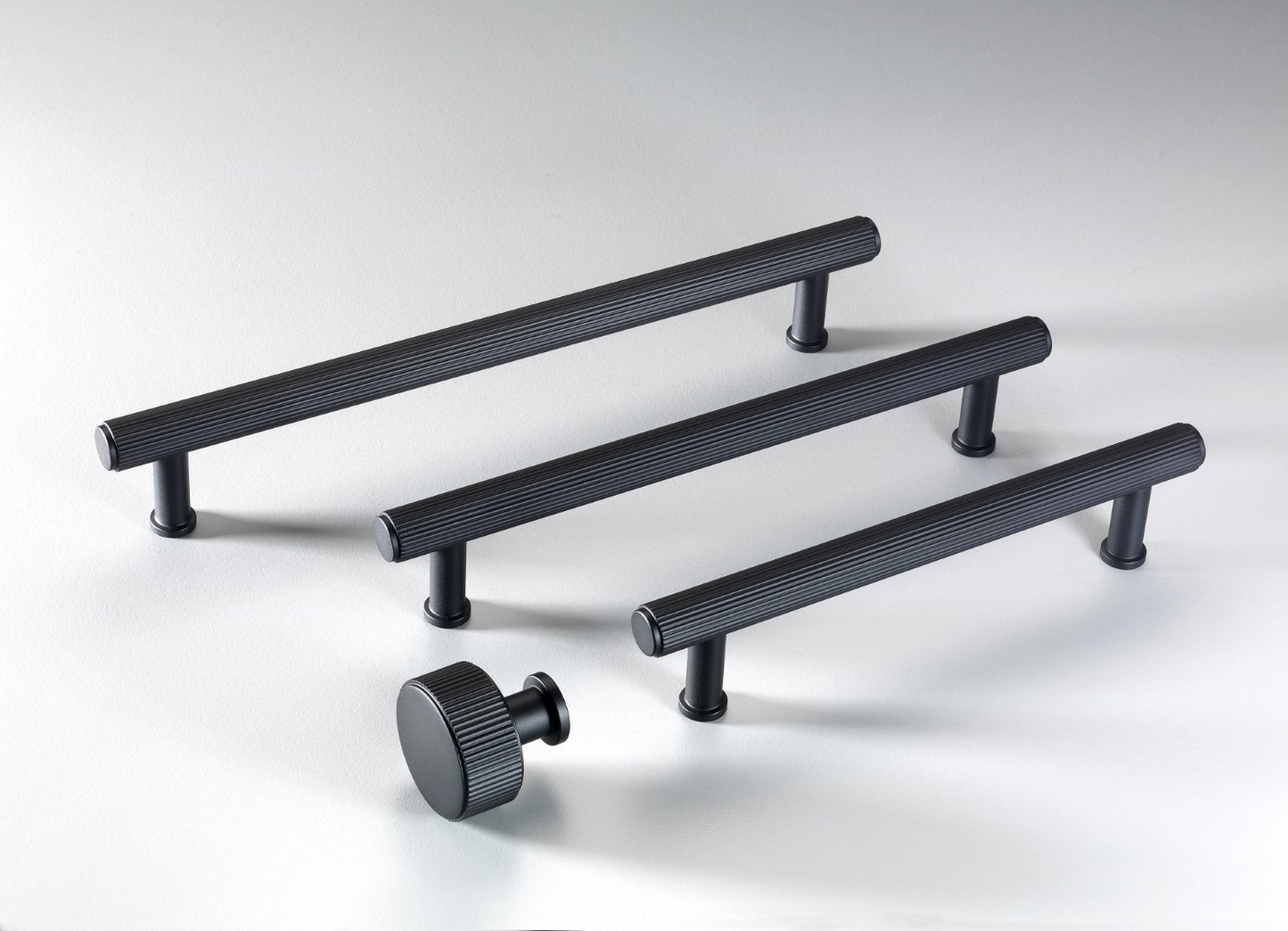Stirling Brass Cabinet Handles In Matt Black Finish