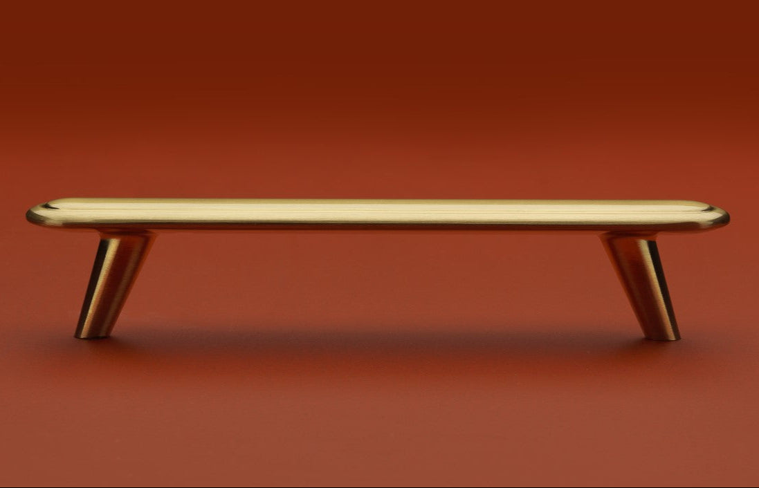 Stockholm Brushed Satin Brass Cabinet Bar Handle - 128mm Centres