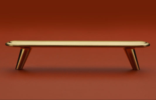 Stockholm Brushed Satin Brass Cabinet Bar Handle - 128mm Centres