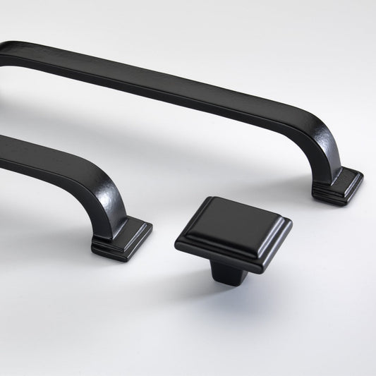 Windsor Cast Iron Square Cabinet Knob in Matt Black