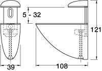 X-Large Polished Chrome Shelf Bracket