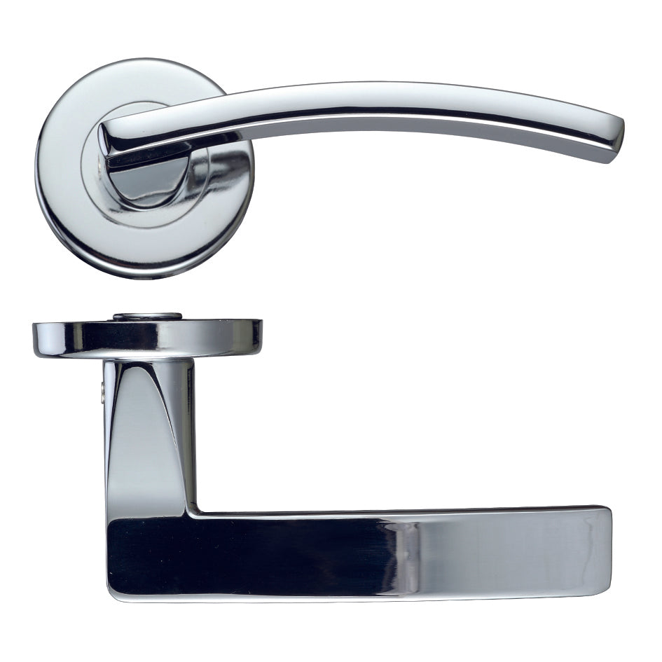Toledo Polished Chrome Door Handles on Rose