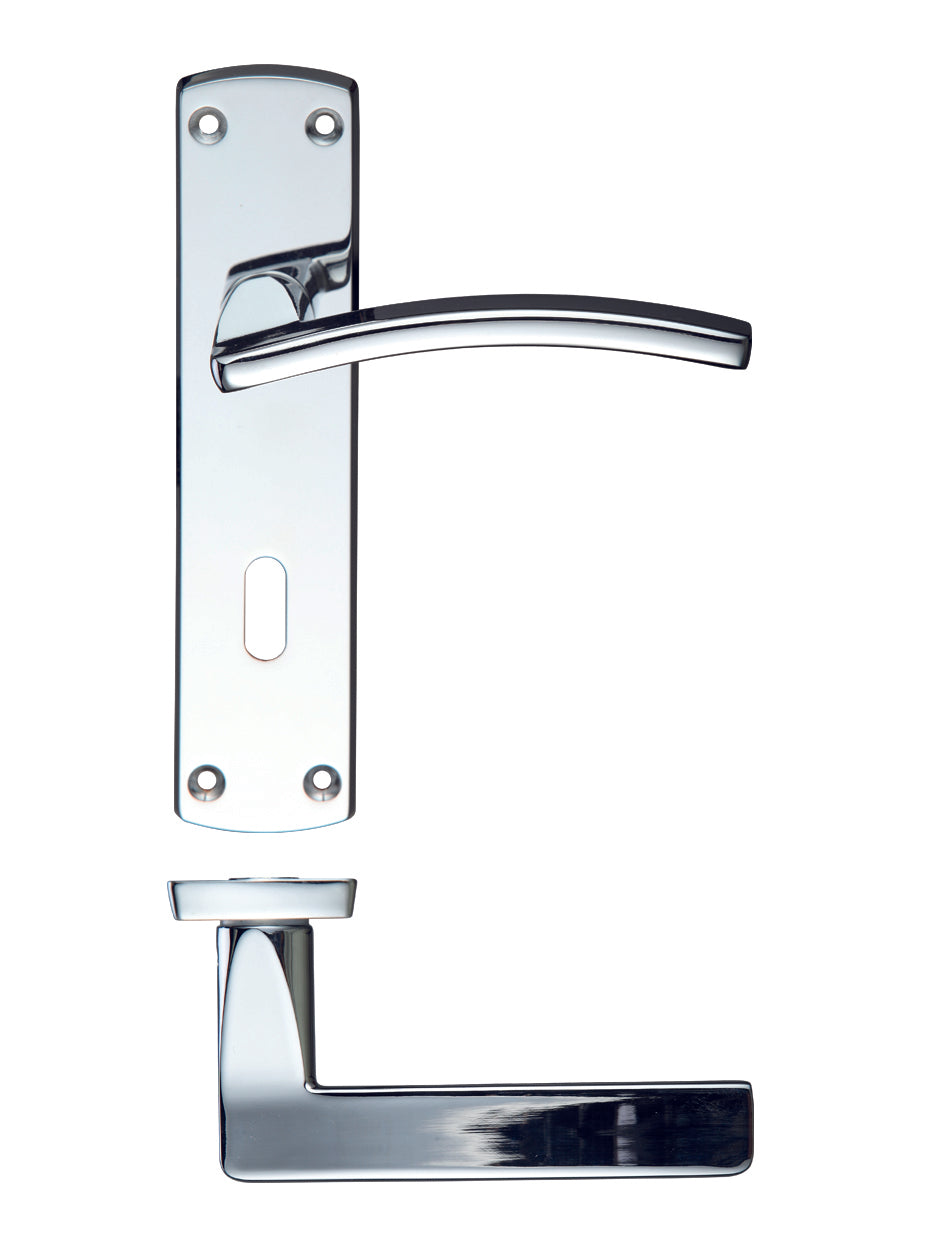 Toledo Lock on Backplate Polished Chrome