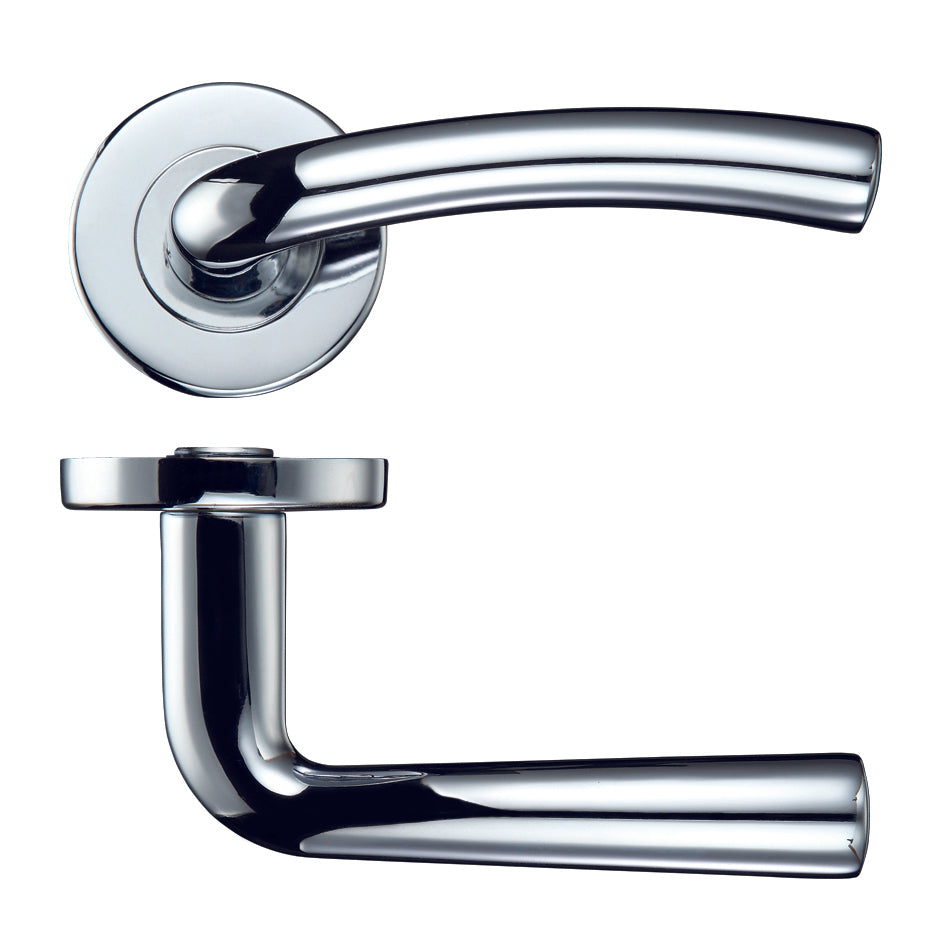 Seville Polished Chrome Door Handles on Rose