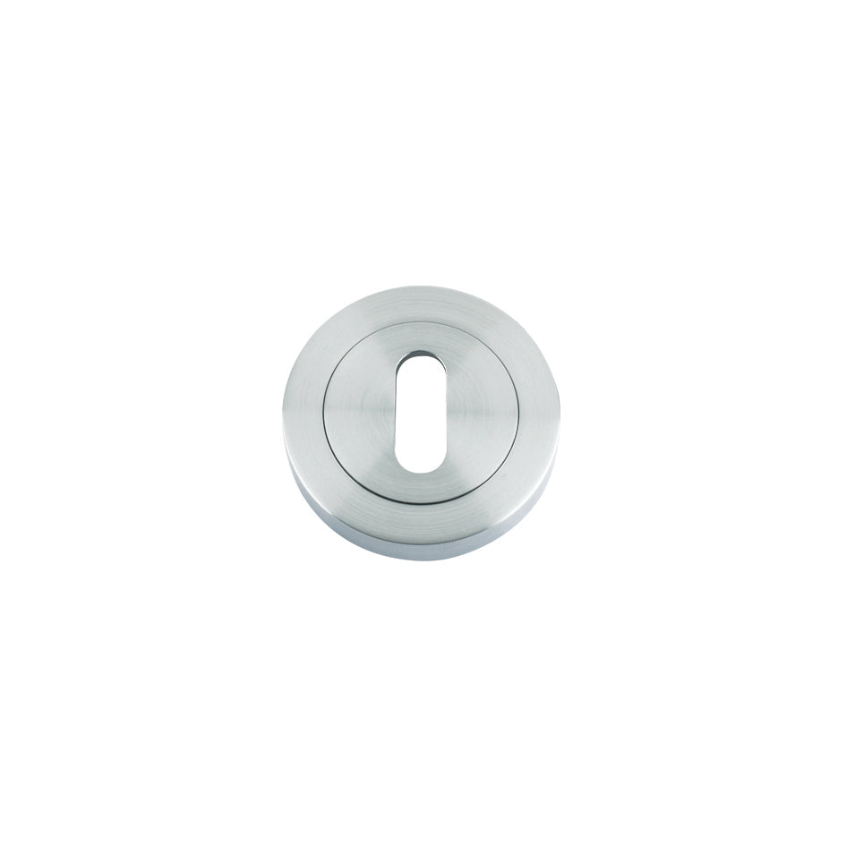 Escutcheon with Oval Lock Profile Satin Chrome
