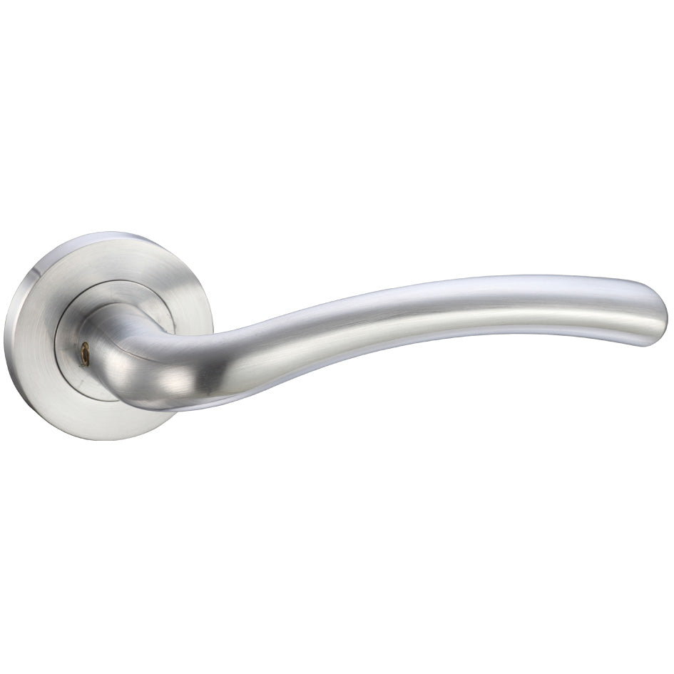 Assisi Door Handle on Rose Satin Chrome