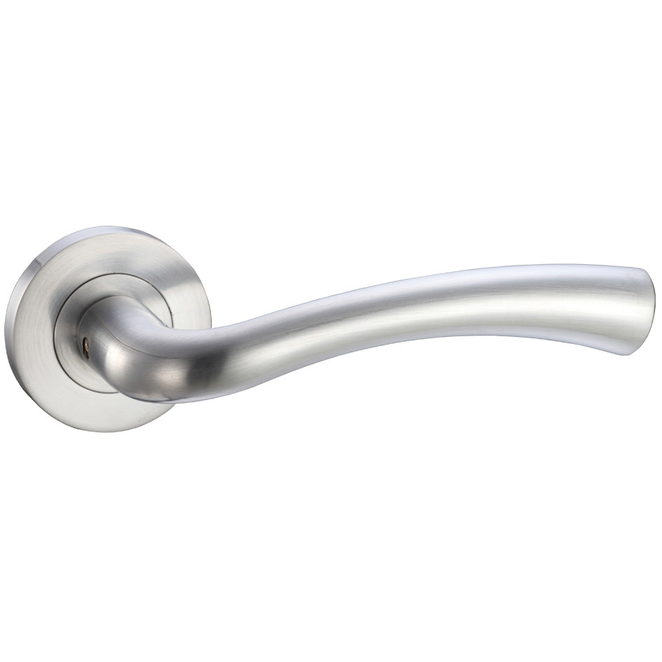 Florence Door Handle on Rose Satin Chrome