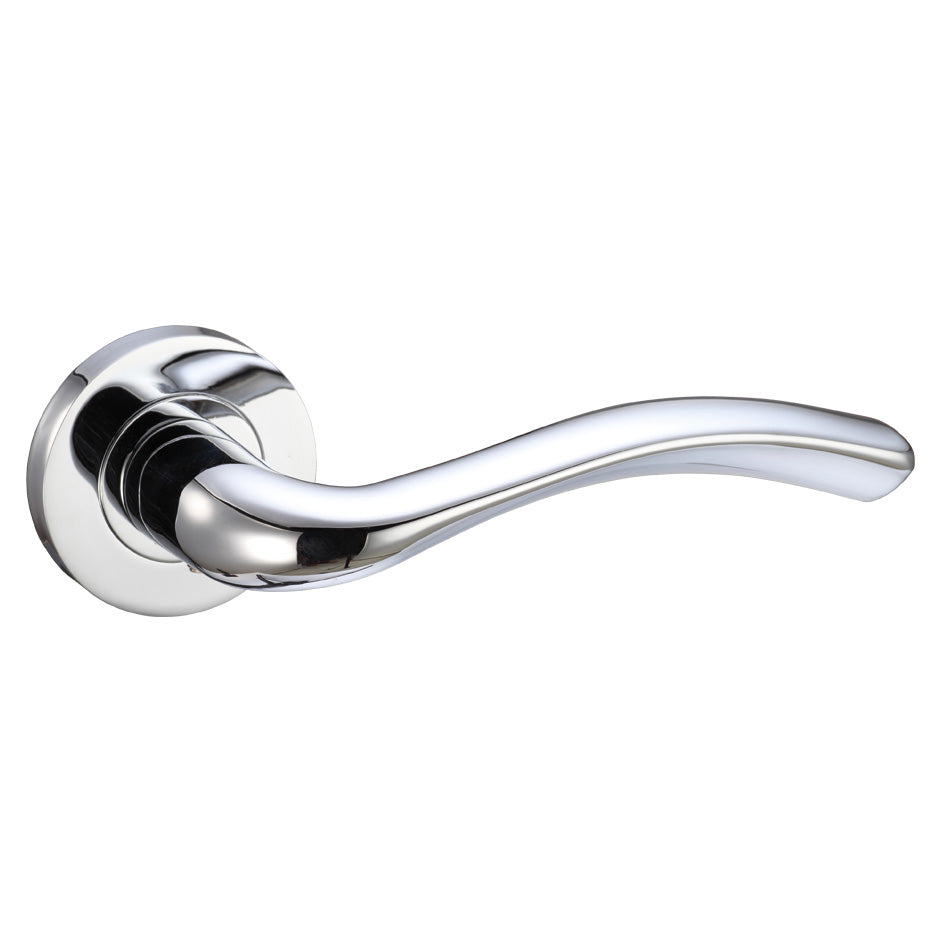 Siena Door Handle on Rose Polished Chrome