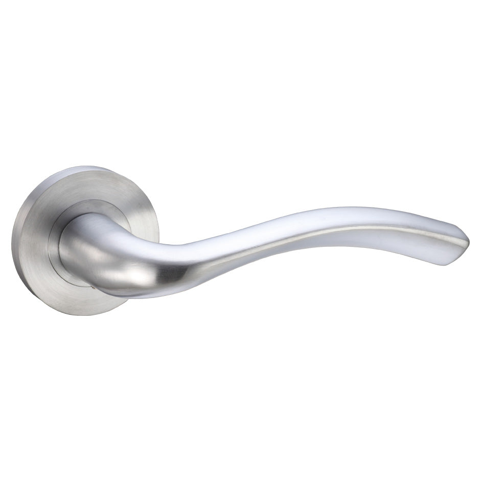 Siena Door Handle on Rose Satin Chrome