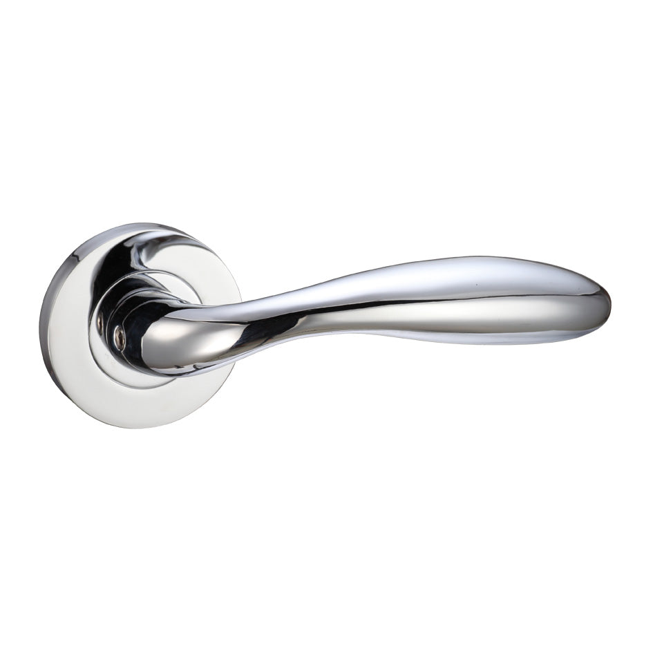 Verona Door Handle on Rose Polished Chrome