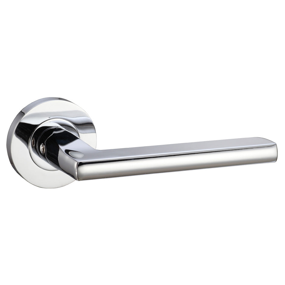 Venice Door Handle on Rose Polished Chrome