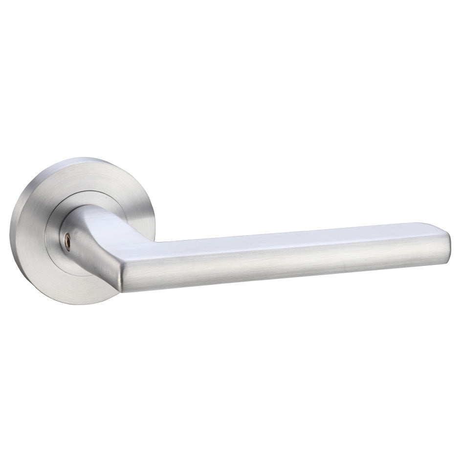 Venice Door Handle on Rose Satin Chrome