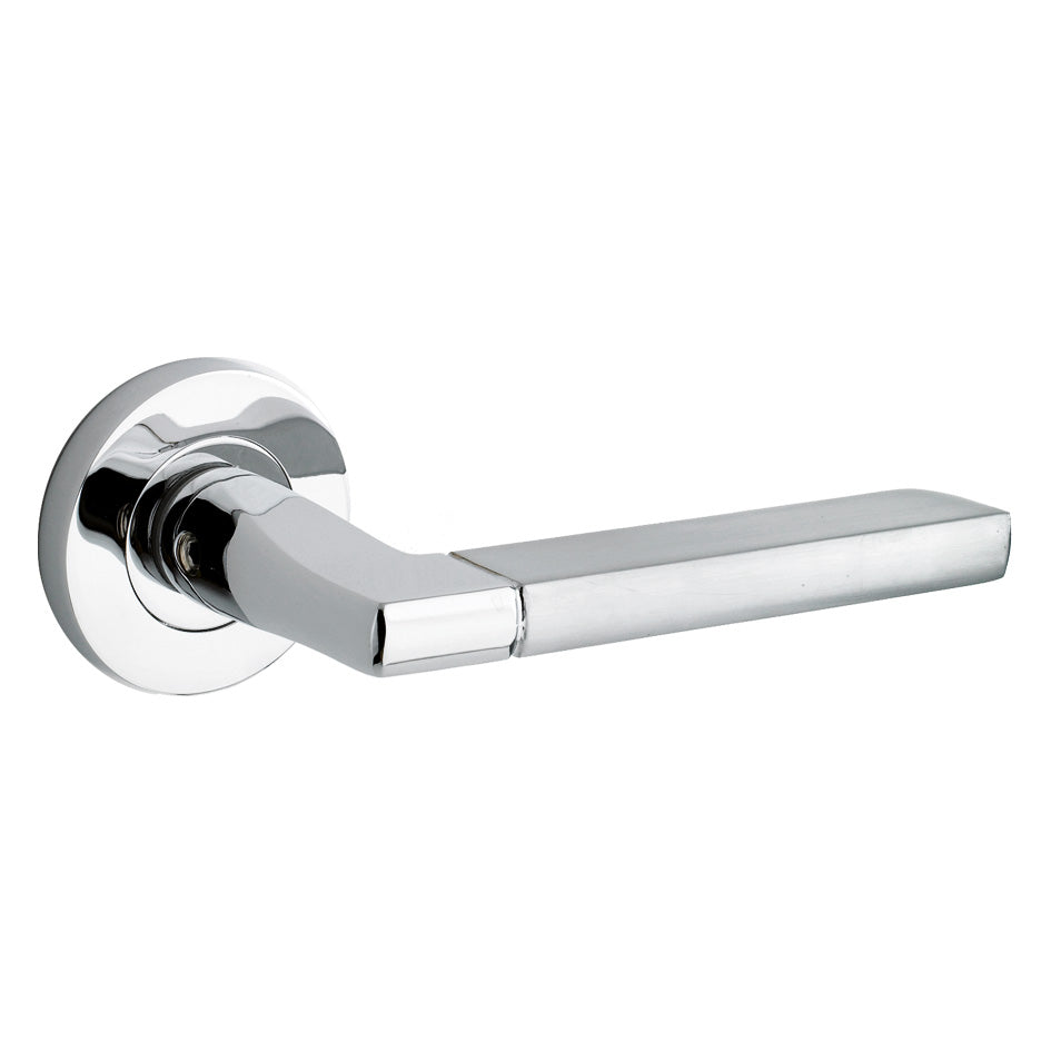 Venice Door Handle on Rose Polished/Satin Chrome