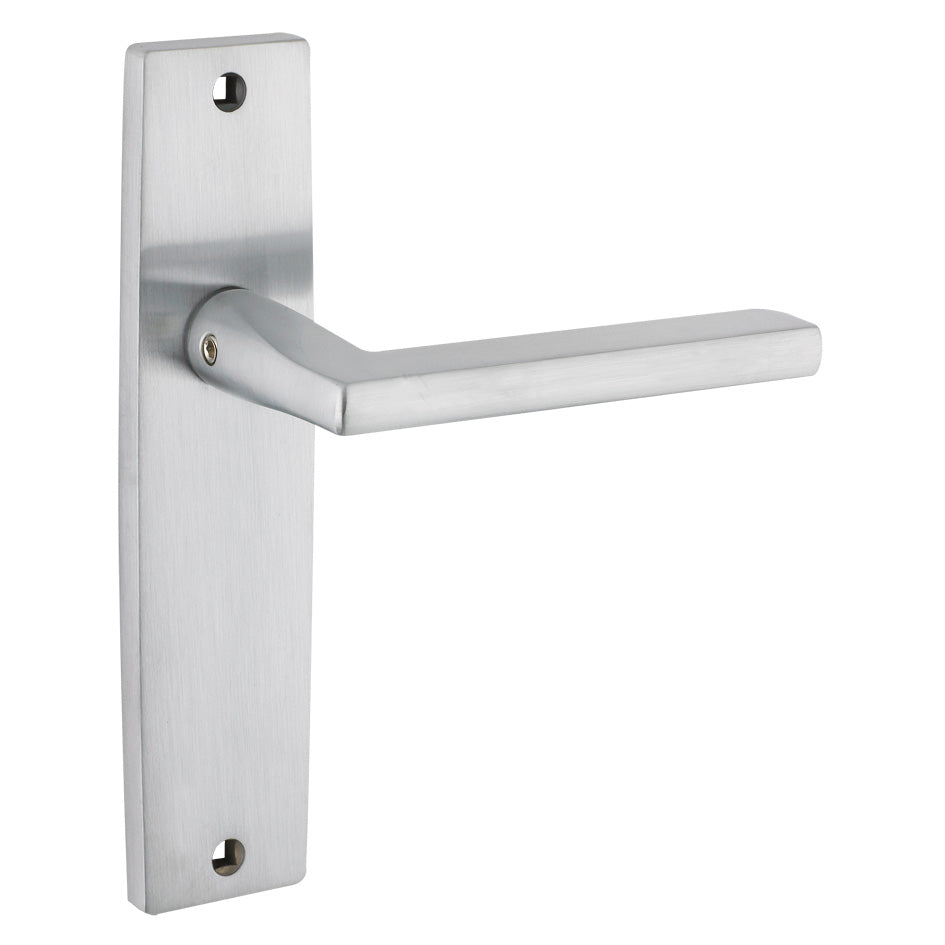 Venice Door Handle on Backplate Satin Chrome