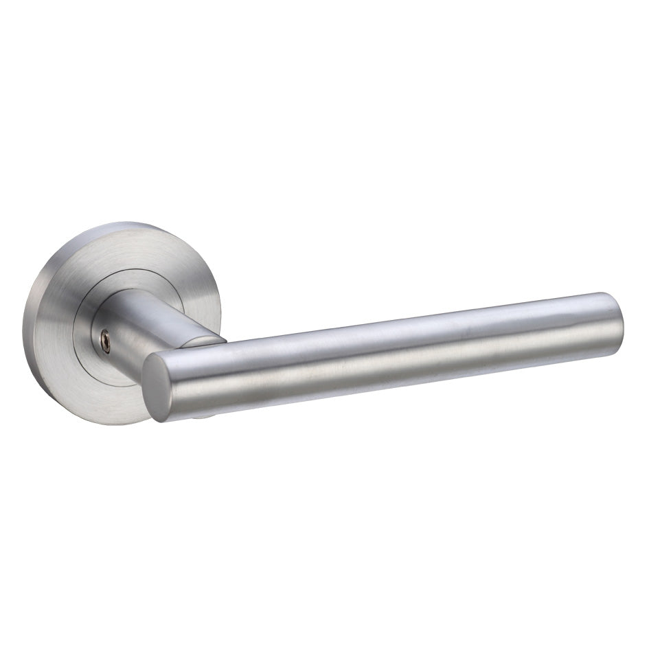 Lucca Door Handle on Rose Satin Chrome