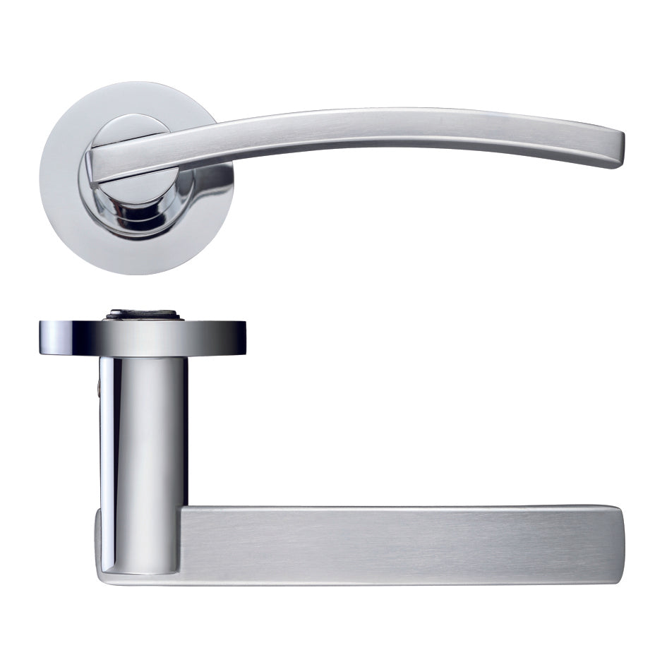 Adria Door Handle on Rose Polished/Satin Chrome